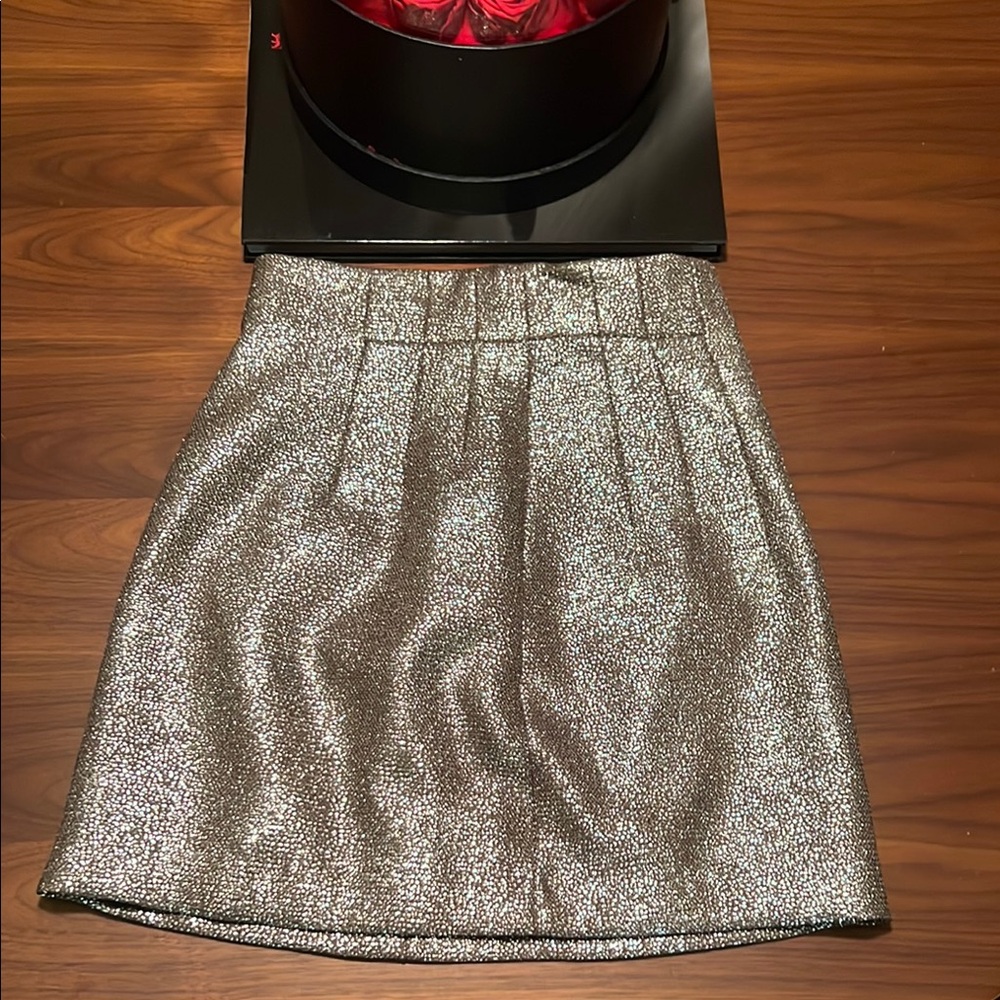 Silver Sequin Mini Pencil Skirt